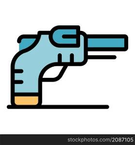 Pistol icon. Outline pistol vector icon color flat isolated. Pistol icon color outline vector