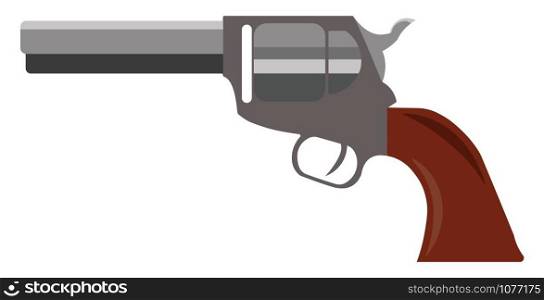 Pistol, illustration, vector on white background.