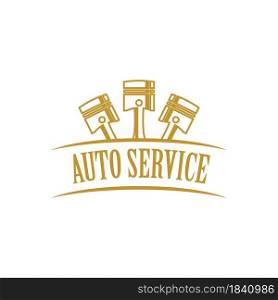 Piston auto service logo vector flat design