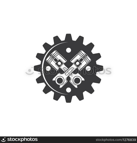 piston gear vector icon illustration design template