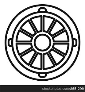 Pit manhole icon outline vector. City road. Underground metal. Pit manhole icon outline vector. City road