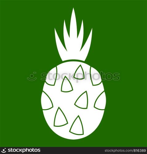 Pitaya, dragon fruit icon white isolated on green background. Vector illustration. Pitaya, dragon fruit icon green