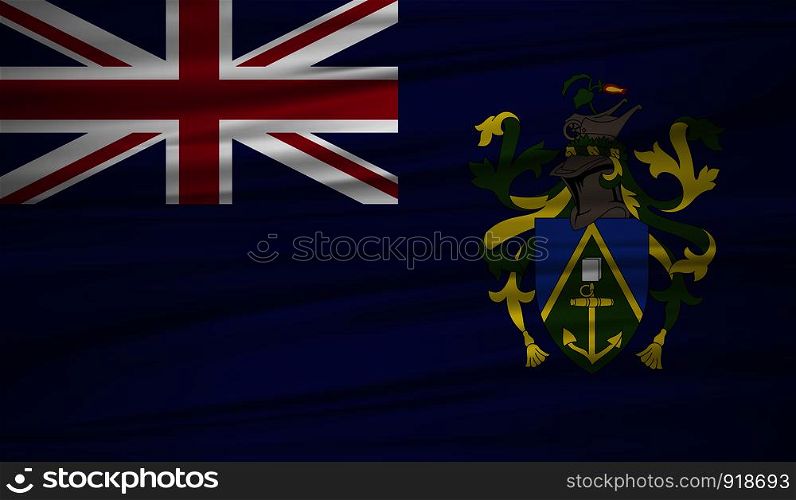 Pitcairn Islands flag vector. Vector flag of Pitcairn Islands blowig in the wind. EPS 10.