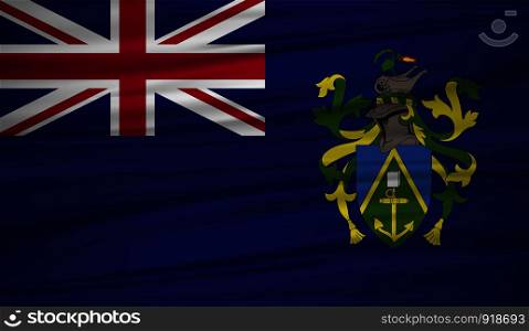 Pitcairn Islands flag vector. Vector flag of Pitcairn Islands blowig in the wind. EPS 10.