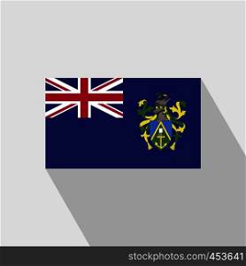 Pitcairn Islnand flag Long Shadow design vector