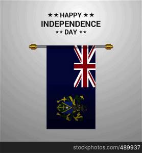 Pitcairn Islnand Independence day hanging flag background