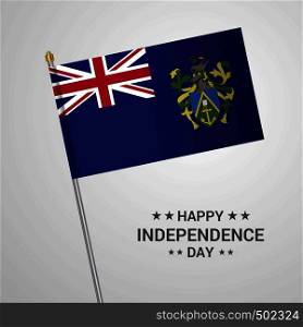 Pitcairn Islnand Independence day typographic design with flag vector