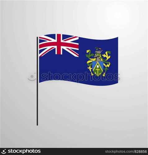 Pitcairn Islnand waving Flag