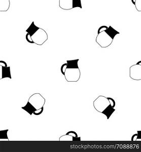 Pitcher of milk pattern repeat seamless in black color for any design. Vector geometric illustration. Pitcher of milk pattern seamless black