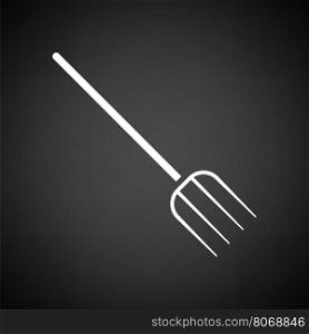 Pitchfork icon. Black background with white. Vector illustration.