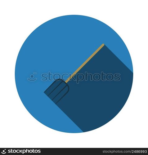 Pitchfork Icon. Flat Circle Stencil Design With Long Shadow. Vector Illustration.
