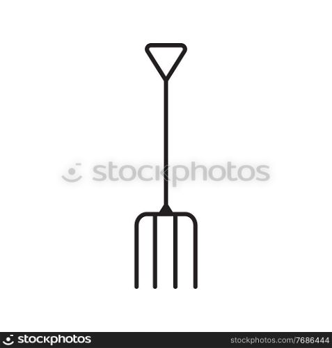 Pitchfork, simple gardening icon in trendy line style isolated on white background for web apps and mobile concept. Vector Illustration EPS10. Pitchfork, simple gardening icon in trendy line style isolated on white background for web apps and mobile concept. Vector Illustration