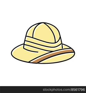 pith helmet color icon vector. pith helmet sign. isolated symbol illustration. pith helmet color icon vector illustration