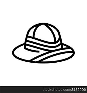 pith helmet line icon vector. pith helmet sign. isolated contour symbol black illustration. pith helmet line icon vector illustration