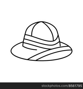 pith helmet line icon vector. pith helmet sign. isolated contour symbol black illustration. pith helmet line icon vector illustration