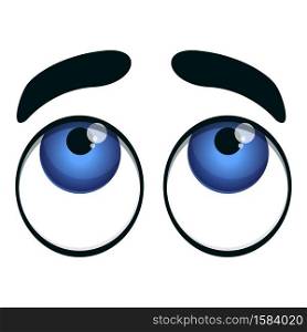 Pity eyes icon. Cartoon of pity eyes vector icon for web design isolated on white background. Pity eyes icon, cartoon style