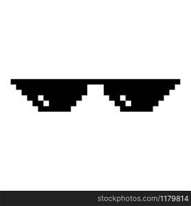 Pixel art glasses isolated on white background. Pixel art glasses isolated on white