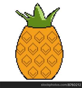 Pixel art icon for proper and dietary pineapple. Also available for embroidery. Vector illustration