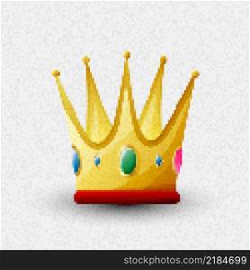 Pixel art queen&rsquo;s crown vector icon