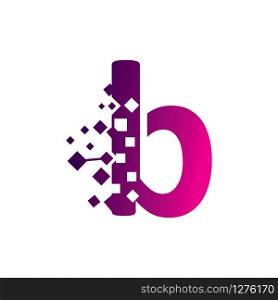 Pixel B Letter Logo design, Creative Vector Template symbol