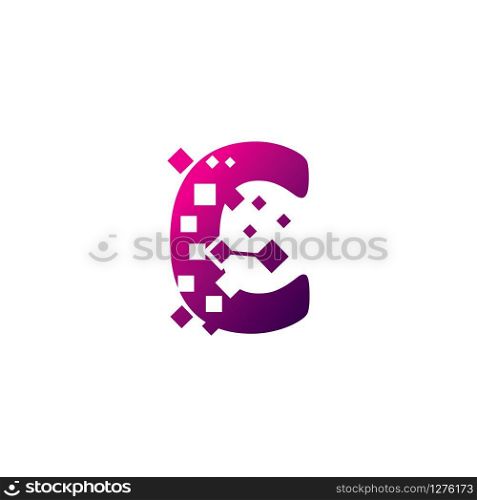 Pixel C Letter Logo design, Creative Vector Template symbol