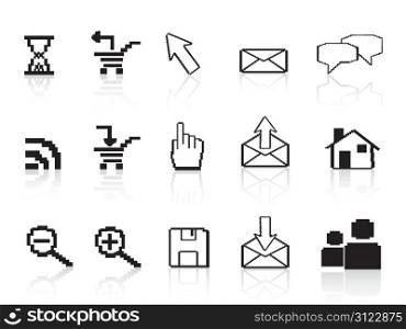 pixel computer icons for web design