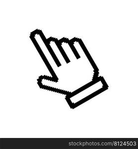 Pixel cursor hand icon symbol
