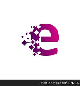 Pixel E Letter Logo design, Creative Vector Template symbol