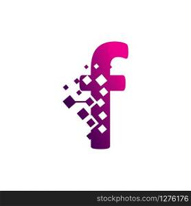 Pixel F Letter Logo design, Creative Vector Template symbol