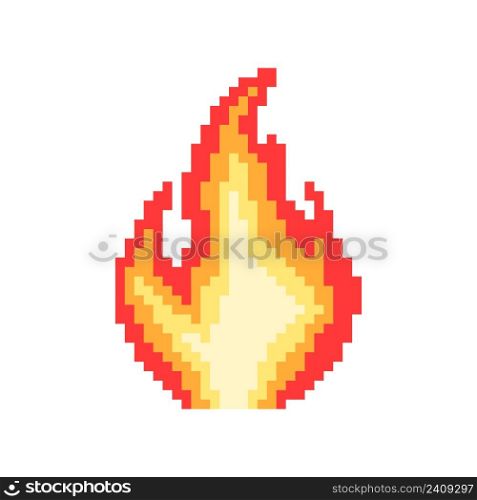 Pixel fire. Bonfire or flame. 8-bit. Explosion or fire concept. Video game style. Vector. Pixel fire. Bonfire or flame. 8-bit. Explosion or fire concept. Video game style. Vector illustration