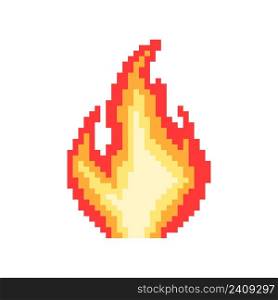 Pixel fire. Bonfire or flame. 8-bit. Explosion or fire concept. Video game style. Vector. Pixel fire. Bonfire or flame. 8-bit. Explosion or fire concept. Video game style. Vector illustration