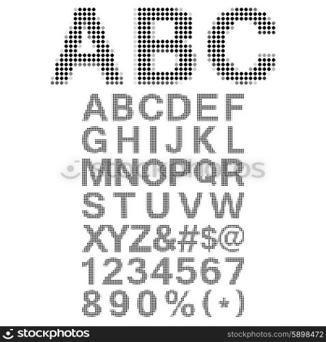 Pixel Font - Alphabets and numerals characters in retro square pixel font.. Pixel Font - Alphabets and numerals characters in retro square pixel font