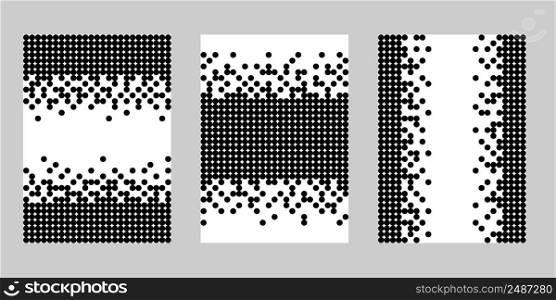Pixel halftone background set simple design