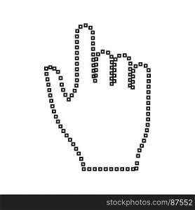 Pixel hand black icon .