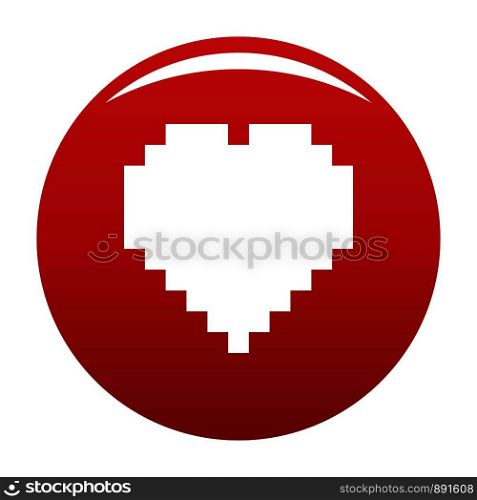 Pixel heart icon. Simple illustration ofpixel heart vector icon for any design red. Pixel heart icon vector red