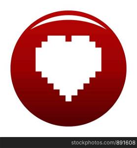 Pixel heart icon. Simple illustration ofpixel heart vector icon for any design red. Pixel heart icon vector red