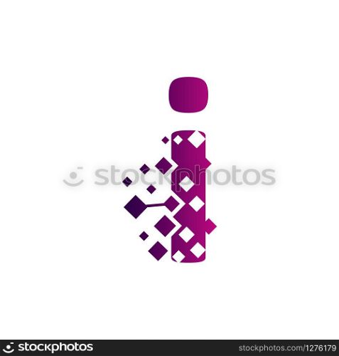 Pixel i Letter Logo design, Creative Vector Template symbol