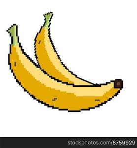 Pixel icon for proper and dietary nutrition banana. Also available for embroidery. Vector illustration
