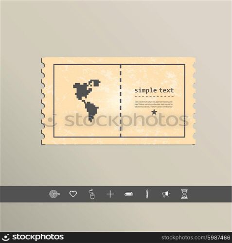Pixel icon North and South America. Vector design.. Pixel icon North and South America. Vector design