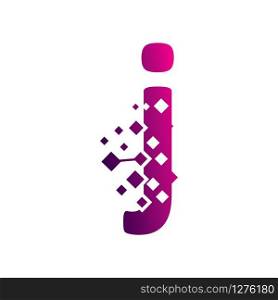 Pixel J Letter Logo design, Creative Vector Template symbol