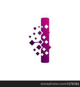 Pixel L Letter Logo design, Creative Vector Template symbol