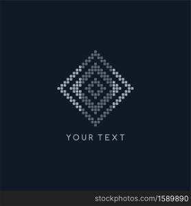 pixel logo template theme sign vector illustration. pixel logo template theme