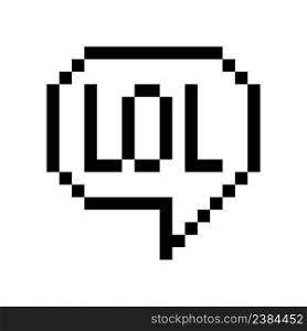 Pixel lol chat bubble icon. Pixel art. Vector illustration. stock image. EPS 10. . Pixel lol chat bubble icon. Pixel art. Vector illustration. stock image. 