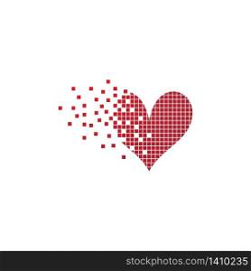 Pixel Love Logo Vector icon illustration design Template