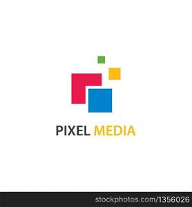 Pixel media business Logo design template