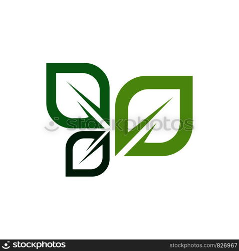 Pixel Nature Leaf Logo template