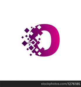 Pixel O Letter Logo design, Creative Vector Template symbol
