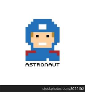 pixel people astronaut theme avatar guy. pixel people astronaut theme avatar guy vector art illustration