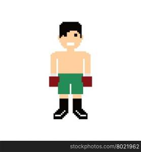 pixel people boxer avatar. pixel people boxer avatar vector art illustration