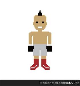 pixel people boxer avatar. pixel people boxer avatar vector art illustration